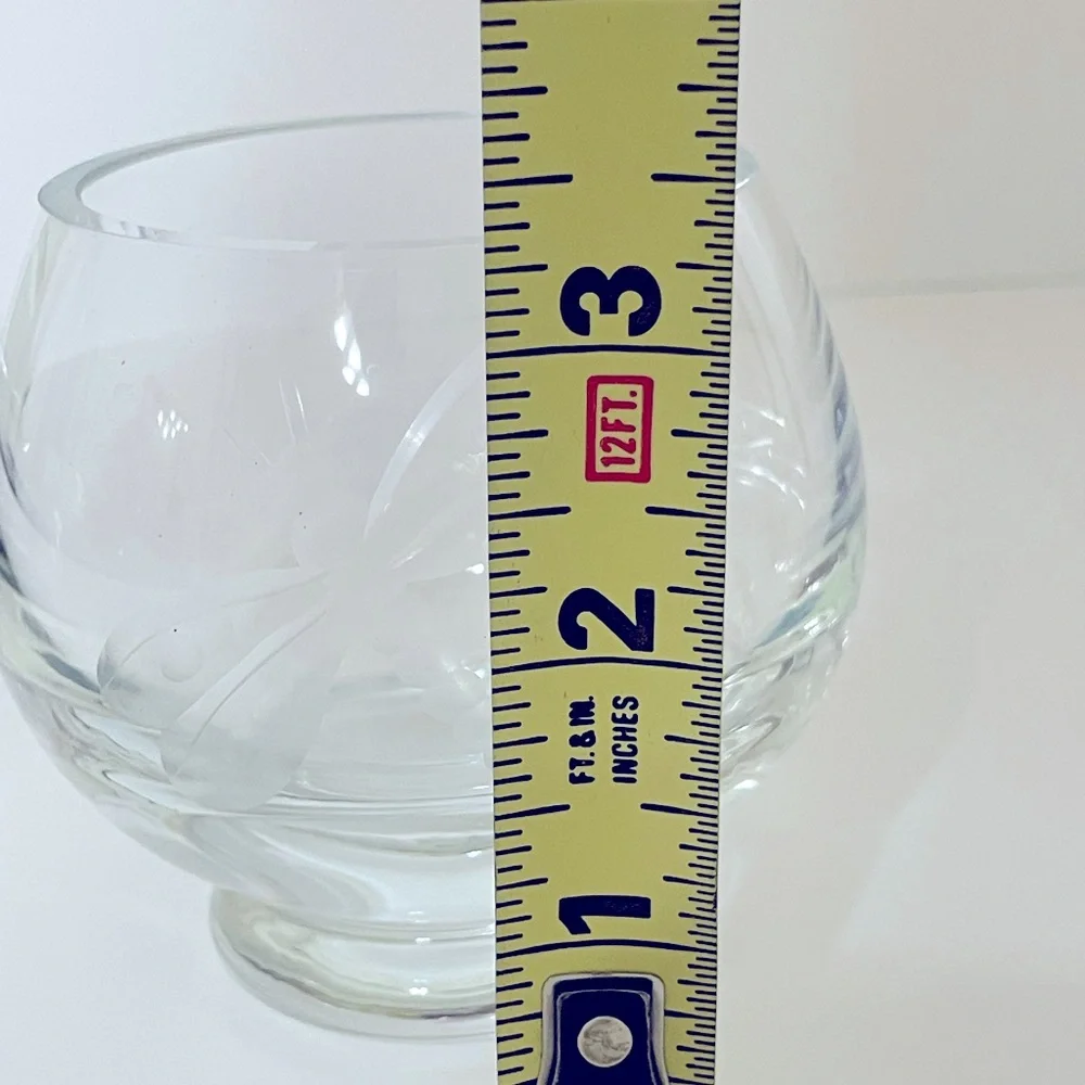 CRATE&BARREL X Krosno Crystal Votive Tea Light Candle Holder Dragonfly Etched